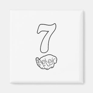 Aimant Numéro 7 Drôle 67 Six Sept Mème Mains Couple Corre