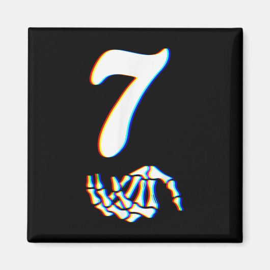 Aimant Numéro 7 Main de squelette de meme correspondant 6 (Devant)