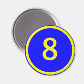 Aimant numéro 8 dans un cercle (Recto/Verso)