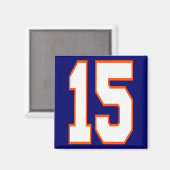 AIMANT NUMÉRO BLANC ET ORANGE 15 (Recto/Verso)