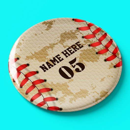 Aimant Numéro de base-ball Vintage personnalisé Rétro