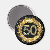 Aimant Numéro de diamant 50 Parties scintillant Bling Con (Recto/Verso)