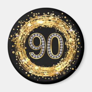 Aimant Numéro de diamant 90 Parties scintillant Bling Con