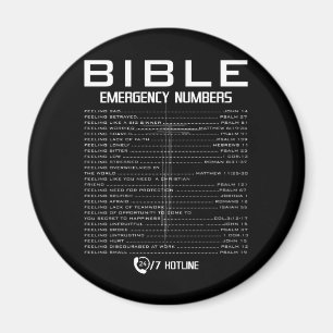 Aimant Numéro de ligne d'urgence de la Bible - Cool Chris