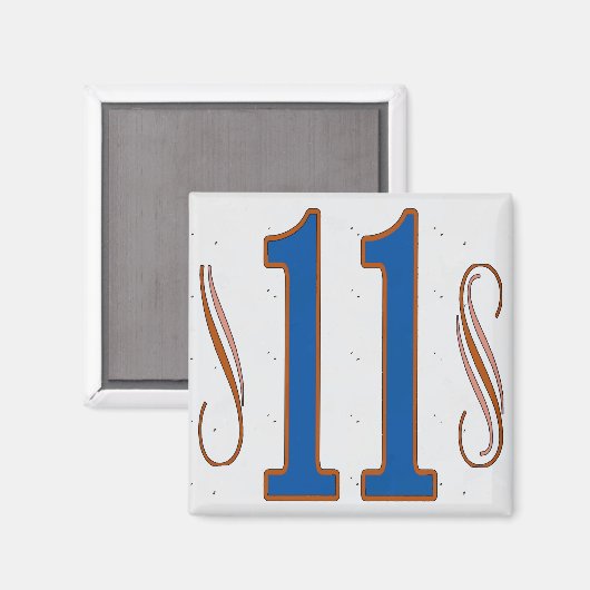 Aimant Numéro de maison 11 (Recto/Verso)