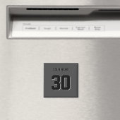 Aimant Numéro et nom personnalisés en noir simple (In Situ (Lave-vaisselle))