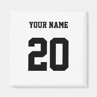 Numéro et nom personnalisés noir et blanc