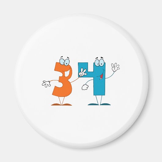 Aimant Numéro heureux 34 (Devant)