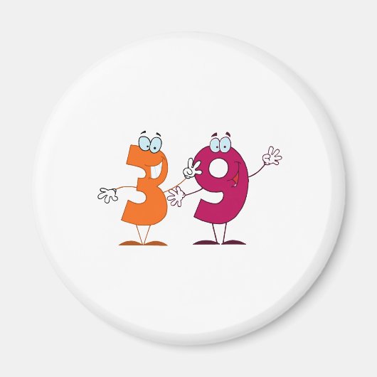 Aimant Numéro heureux 39 (Devant)