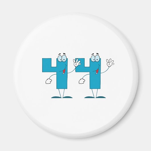 Aimant Numéro heureux 44 (Devant)