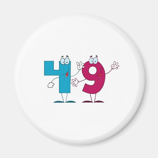 Aimant Numéro heureux 49 (Devant)