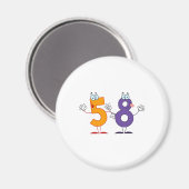 Aimant Numéro heureux 58 (Recto/Verso)