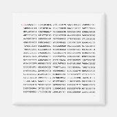 Aimant Numéro Pi 1000 Premiers Chiffres | Symbole mathéma (Devant)