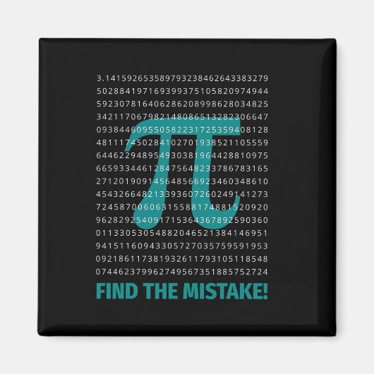 Aimant Numéro Pi Math Dire Avec Numéro Pi Trouver La Mist (Devant)