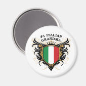 Aimant Numéro un grand-mère italien (Recto/Verso)