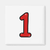 Aimant Numéros 1, un, 1 an, numéro 1, numéro un (Devant)