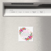 Aimant Numéros 6:24-26 Rose Floral Wreath Christian (In Situ (Lave-vaisselle))