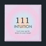 Aimant Numéros d'ange Numérologie 111 Intuition<br><div class="desc">Détendez-vous le design spirituel ombre,  avec les numéros d'ange 111,  un nombre,  qui vous encourage à écouter votre coeur et à faire confiance à votre intestin,  et vous serez sur le bon chemin. Angel numéros 1111,  dégradé design avec sens et explication de nombre. L'ange numérote les cadeaux.</div>