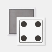 Aimant Numéros DICE de pips 4 + votre backgr. (Recto/Verso)