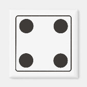 Aimant Numéros DICE de pips 4 + votre backgr. (Devant)