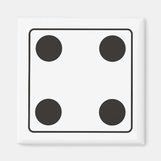 Aimant Numéros DICE de pips 4 + votre backgr. (Devant)