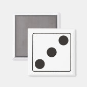 Aimant Numéros DICE des pips 3 + votre backgr. (Recto/Verso)