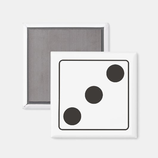 Aimant Numéros DICE des pips 3 + votre backgr. (Recto/Verso)