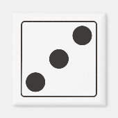 Aimant Numéros DICE des pips 3 + votre backgr. (Devant)