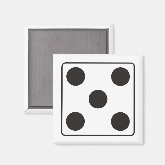 Aimant Numéros DICE des pips 5 + votre backgr. (Recto/Verso)