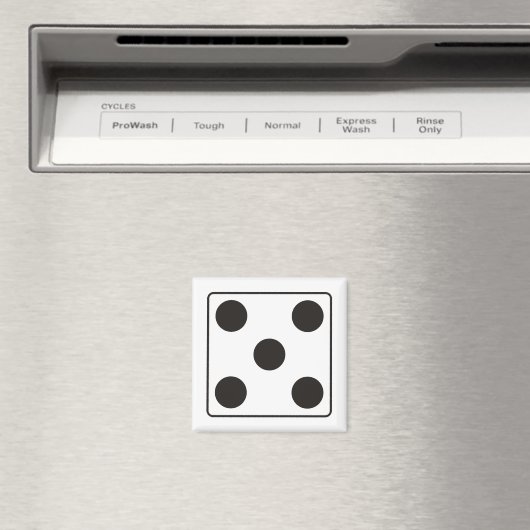 Aimant Numéros DICE des pips 5 + votre backgr. (In Situ (Lave-vaisselle))