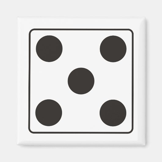 Aimant Numéros DICE des pips 5 + votre backgr. (Devant)