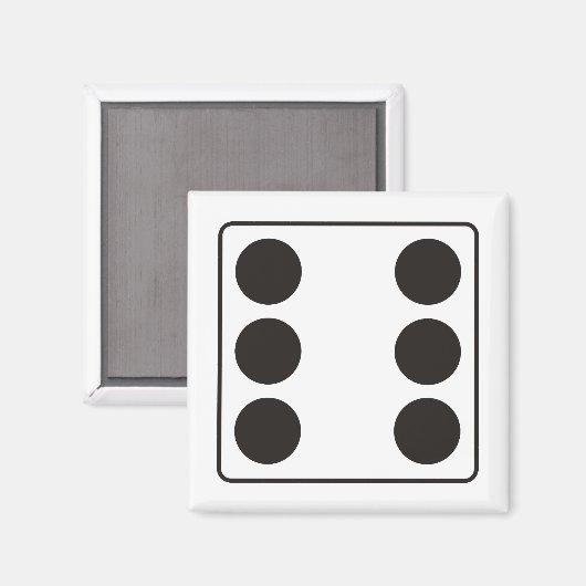 Aimant Numéros DICE des pips 6 + votre backgr. (Recto/Verso)