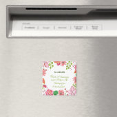 Aimant Nun Religious 50e Anniversaire Fleurs aquarelles (In Situ (Lave-vaisselle))