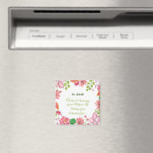 Aimant Nun Religious 65e Anniversaire Fleurs aquarelles (In Situ (Lave-vaisselle))