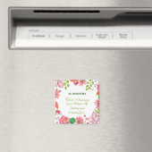 Aimant Nun Religious 75e Anniversaire Fleurs aquarelles (In Situ (Lave-vaisselle))