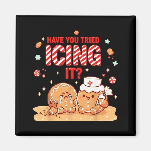 Aimant Nurse Gingerbread Man Costume, Xmas Have You Tried (Devant)