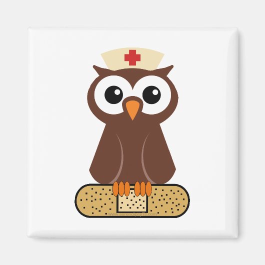 Aimant Nurse Owl (w/bandaid) (Devant)