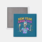 Aimant Nurse Skeleton New Year Crew 2026 Funny Er Icu Eve (Recto/Verso)