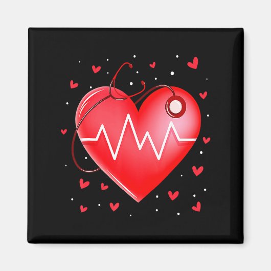 Aimant Nurse Valentines Day Heart Stethoscope 2  (Devant)