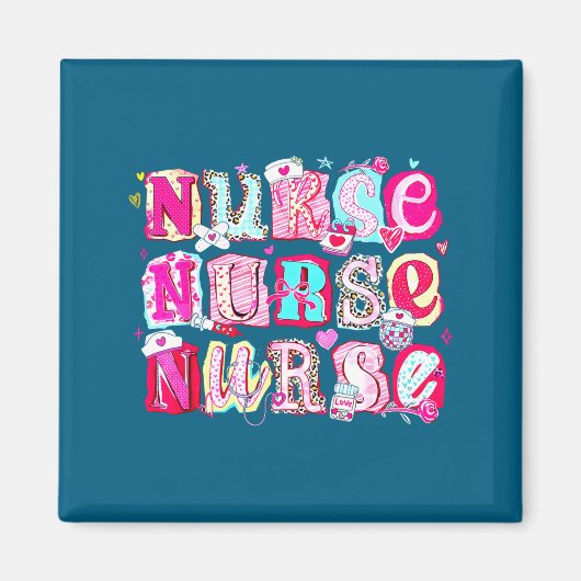Aimant Nurse Valentines Stethoscope Valentine Nursing Gir (Devant)