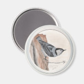 Aimant nuthatch à pois blanc (Recto/Verso)