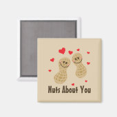Aimant Nuts Sur Vous Cute Peanuts Alimentation Pun Humour (Recto/Verso)