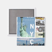Aimant Nyc Elegant Modern New York Modèle Carré (Recto/Verso)