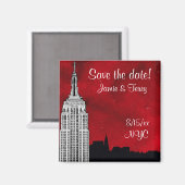 Aimant NYC ESB Skyline Silhouette Red Star Date de sauveg (Recto/Verso)