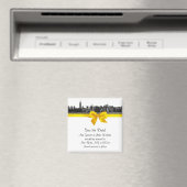 Aimant NYC large Skyline Etched BW Jaune Enregistrer la d (In Situ (Lave-vaisselle))