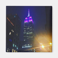 NYC Skyscraper Purple Empire State Building Nuit