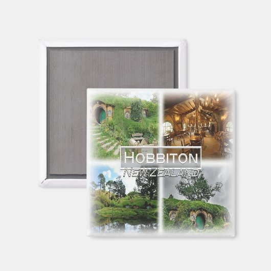 Aimant NZ0021 océanie, Nouvelle-Zélande, Hobbiton, réfrig (Recto/Verso)
