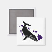 Aimant Oahu - Purple Hawaii Islands Humpback (Recto/Verso)