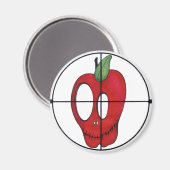 Aimant OBA, cible de crâne de pomme rouge (Recto/Verso)
