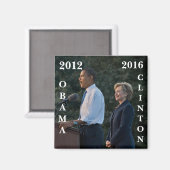 Aimant Obama 2012 et Clinton 2016 (Recto/Verso)
